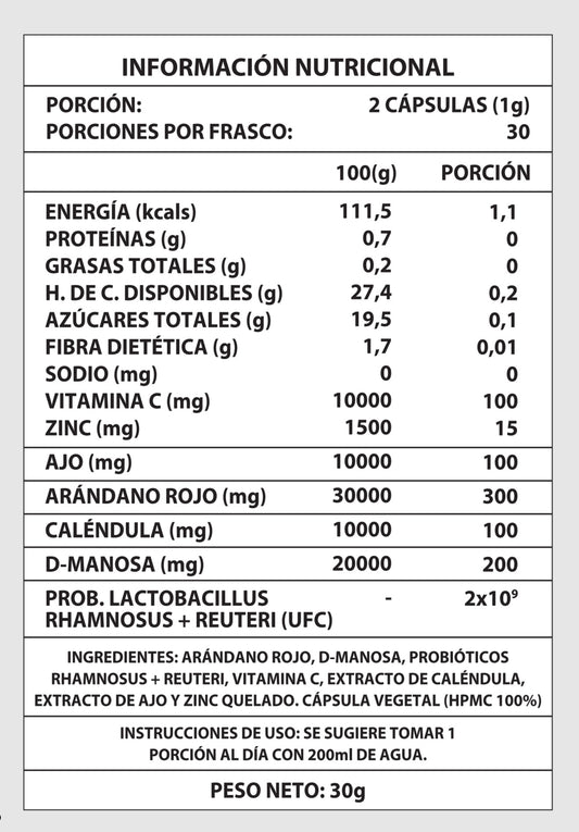 URO 1000mg – 60 cápsulas | Cuidado íntimo y salud urinaria 💗